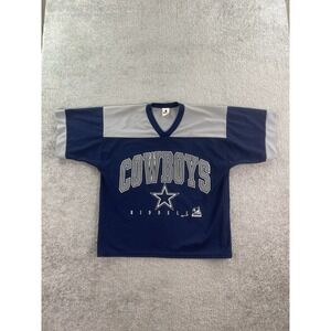 Vintage Dallas Cowboys Shirt Mens Large Blue Gray Riddell Spell Out Logo 90s USA